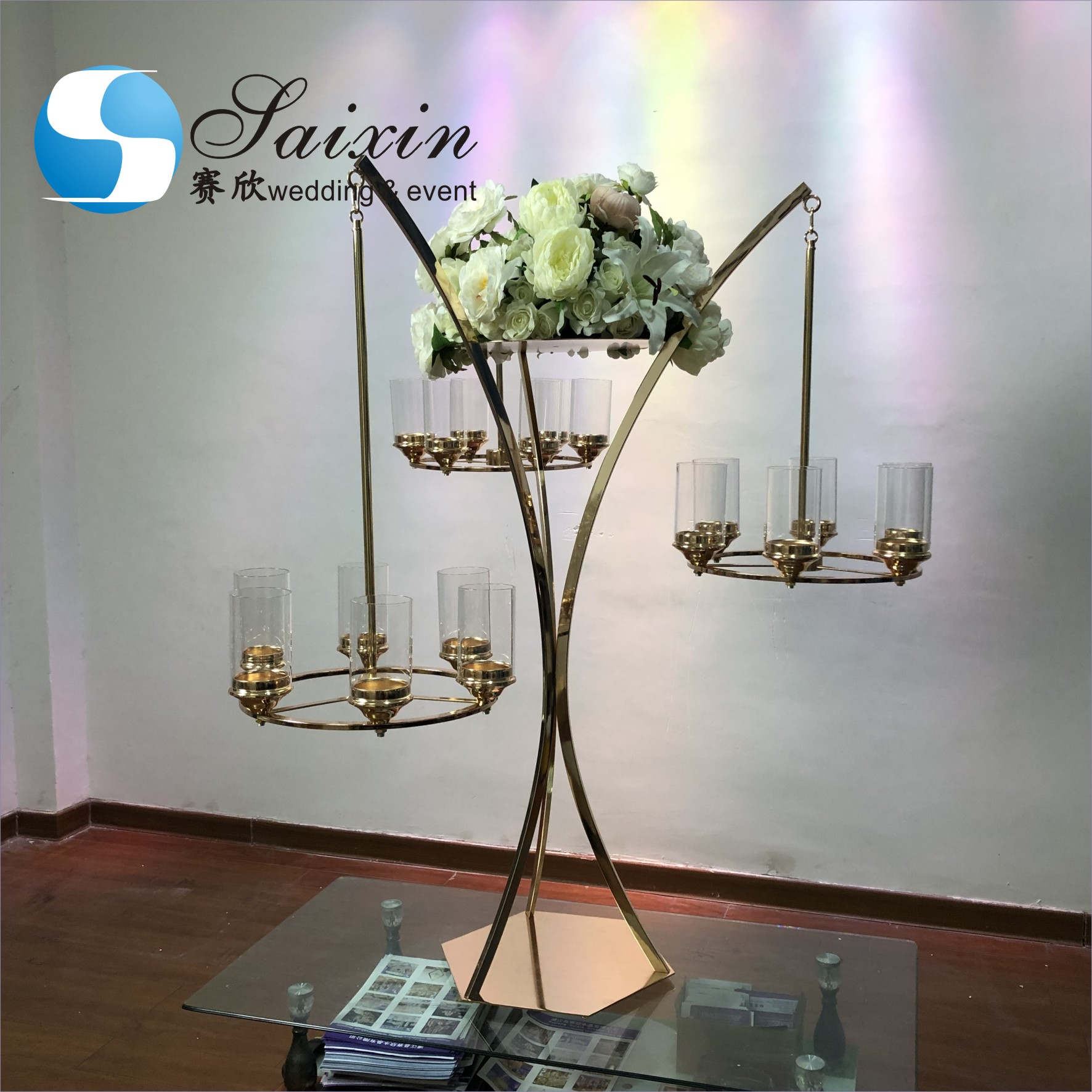 Saixin Customize Romantic Drapes Curtain Wedding Stage Backdrop for wedding garland decoration