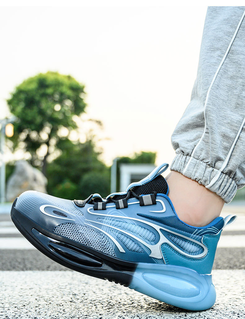 Summer Work Shoes TPU Flying Knit Work Shoes Comfortable Safety Shoes Kevlar Midsole Steel Toe TPU Sole