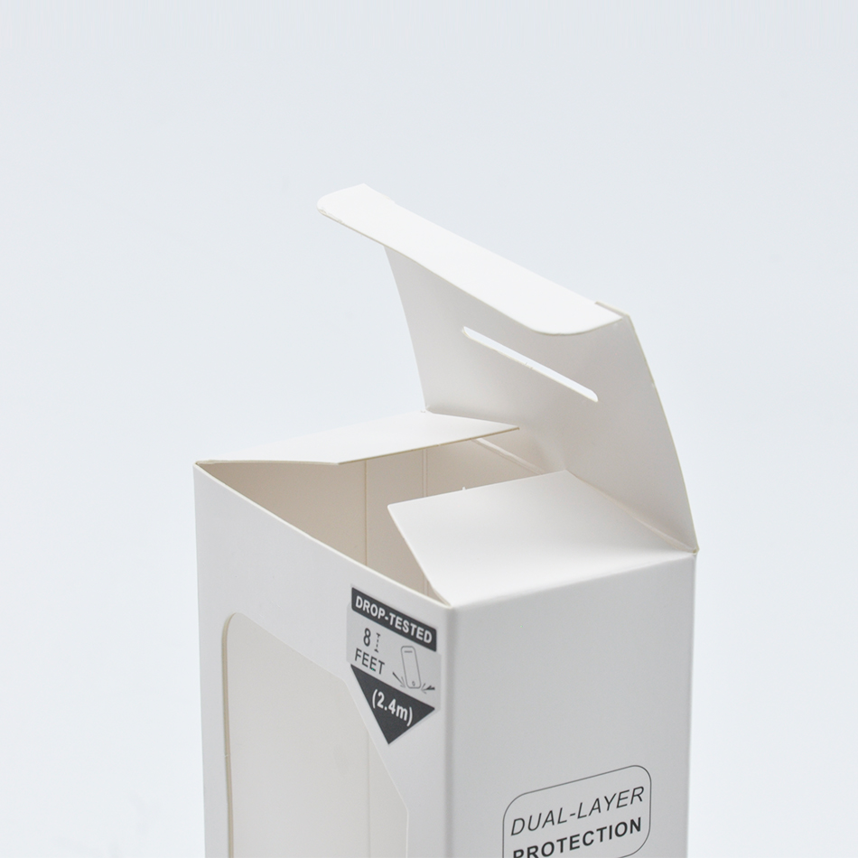 White Cardboard Box With Clear Window Recycled Car Mount Phone Holder
