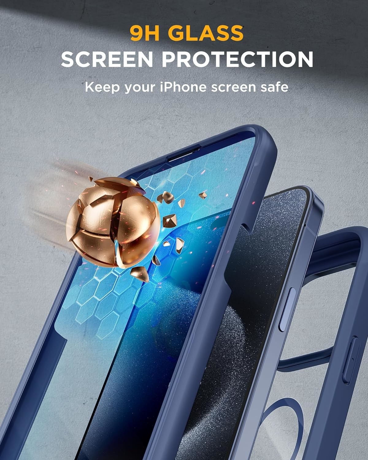 Magnetic for iPhone 12 Pro Max Case Full-Body Built-in Glass Screen Protector& Camera Protector