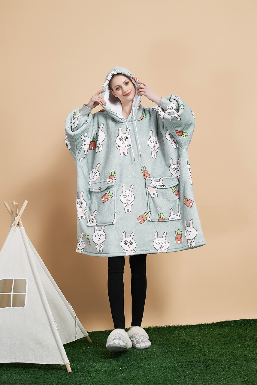 Double Pockets Oversized Hoodie Blanket Sweatshirt Extremely Warm
