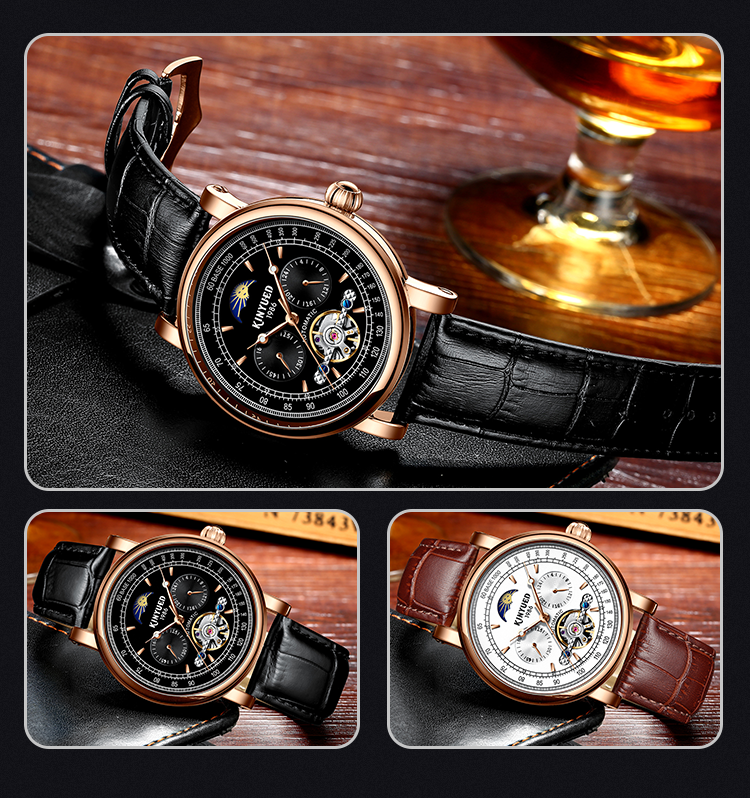 Business Automatic Mechanical Watch High Hardness Glass Abrasion Resistance