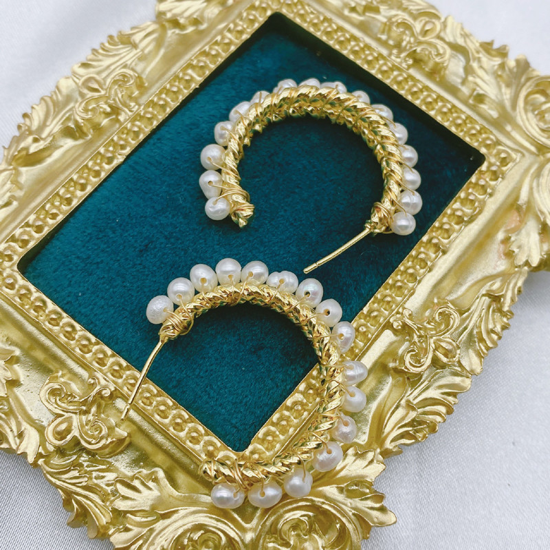 Luxury Baroque Bride Earring For Women Euramerican Palace Vintage Pop Pearl Earrings Natural Baroque Pearl Earring Set