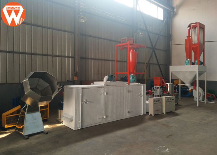 Shrimps Fish Feed Production Line Simple Automatic Operation 0.75kw Spraying Machine