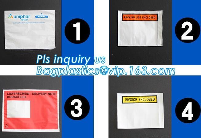 TNT DHL shipping packing list document envelopes, packing list padded envelope, tamper proof express use plastic packing