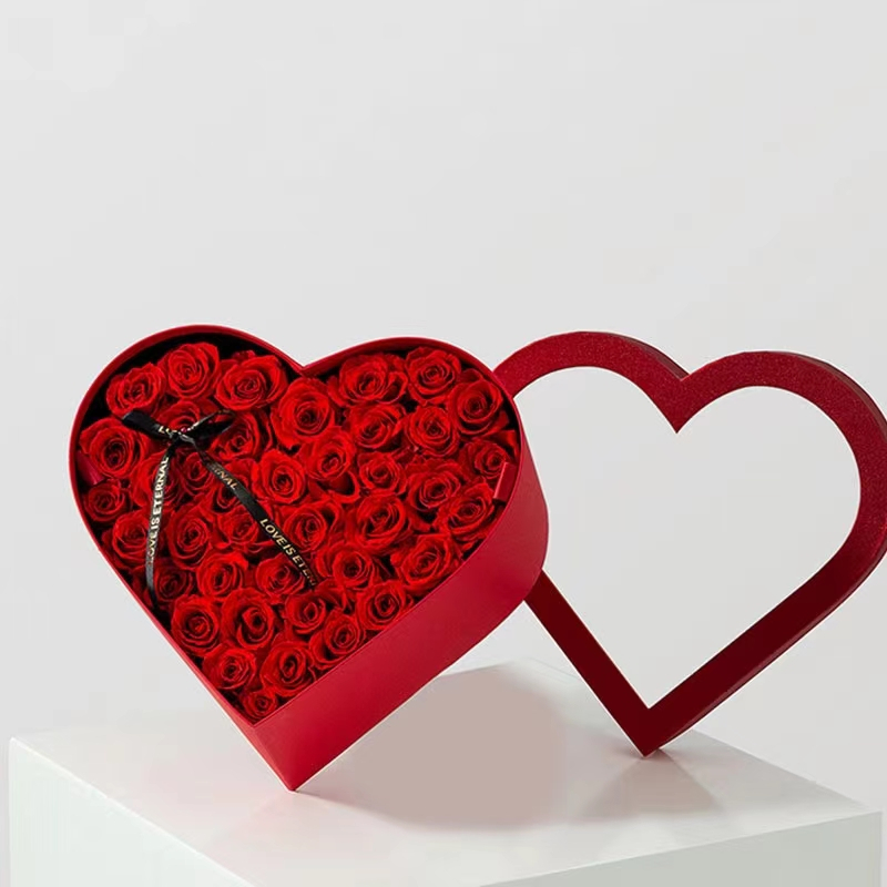 Stamping Printing Handling Heart Shaped Flower Packaging Boxes for Custom Arrangements