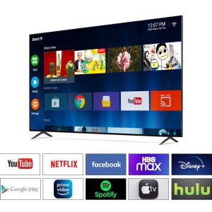 Frameless Smart TV with 97% Screen-to-Body Ratio and 16:9 Aspect Ratio