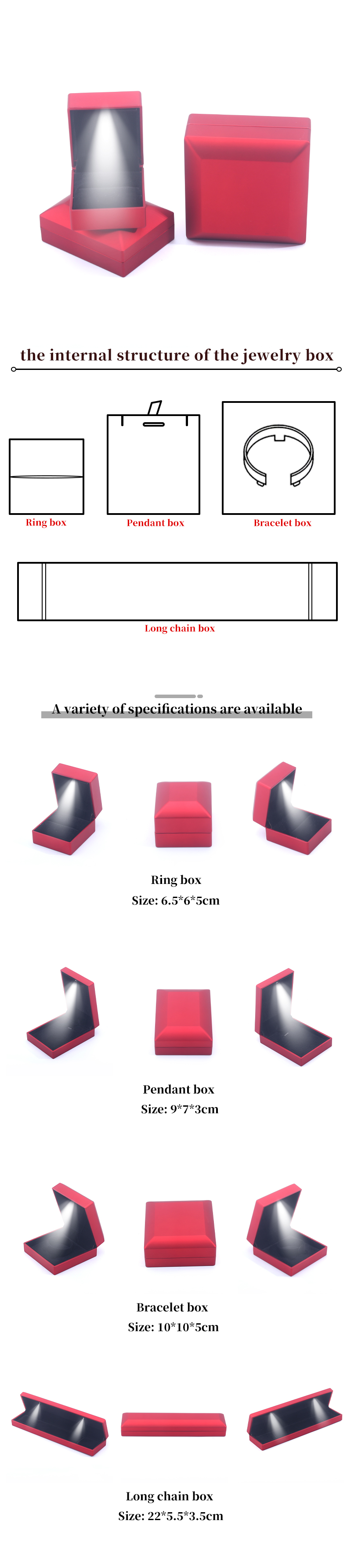 Custom Logo White Light Velvet Jewelry Box for Stud Earrings Necklace Bracelet Packaging