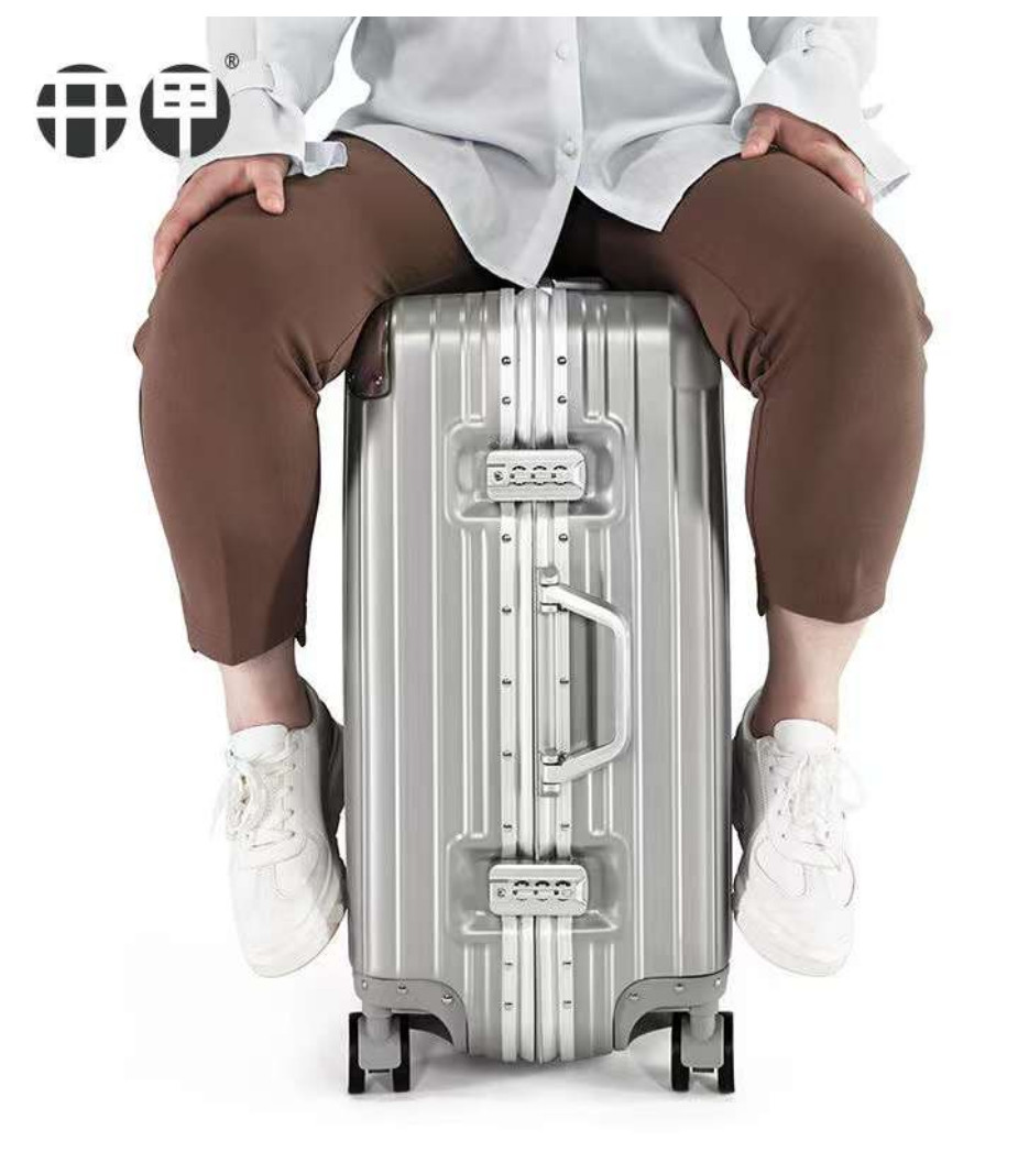 Hard Shell 2024 Luggage Durable Made Stainless Steel Rod Aluminum Frame Luxury Suitcase Aircraft Trolley Waterproof