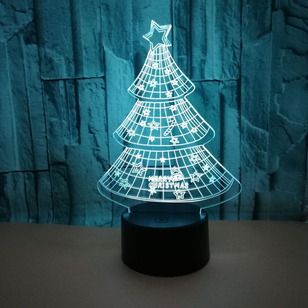Christmas day tree child gift 3D night light colorful LED visual atmosphere table lamp
