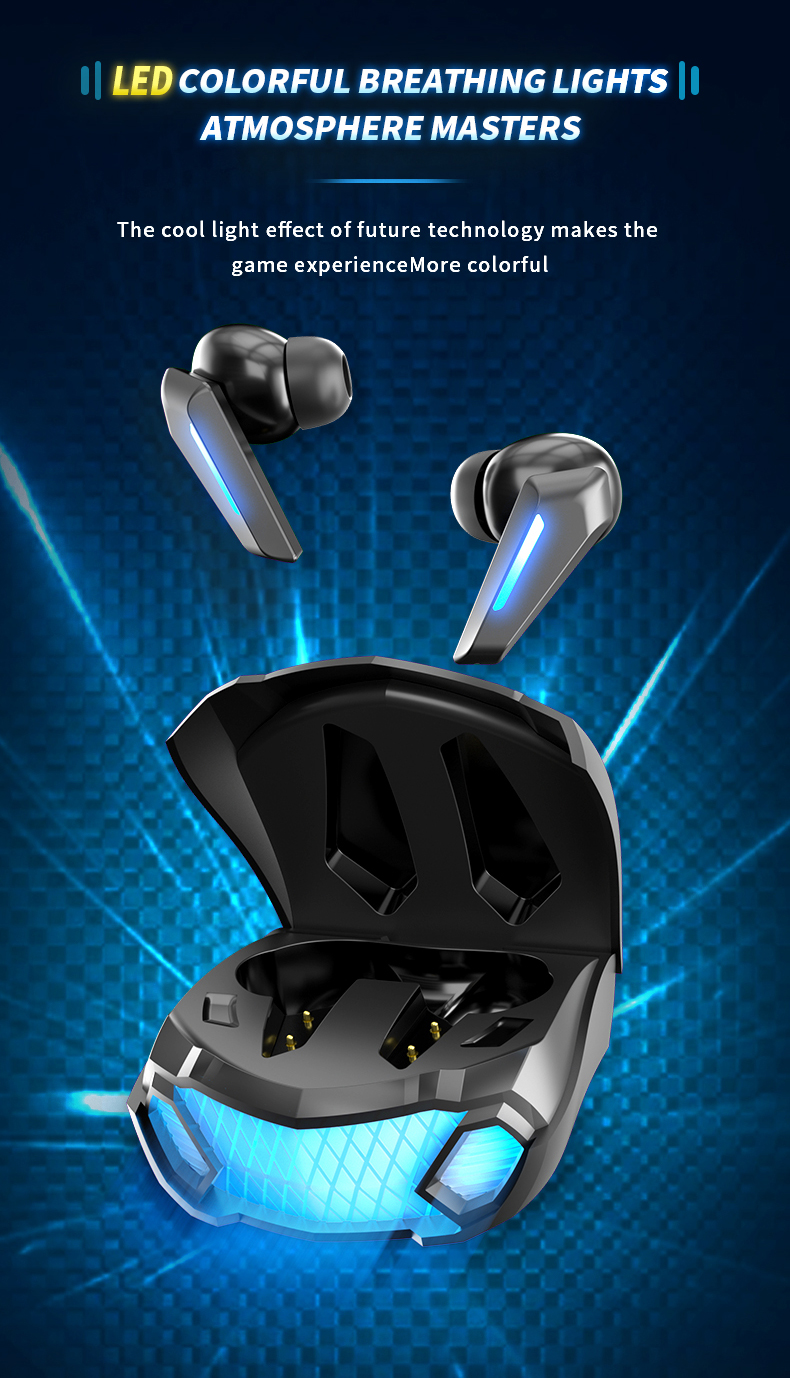 Bluetooth Headphone Gaming Earbuds True Wireless Headset for Gaming PC and Phone Call