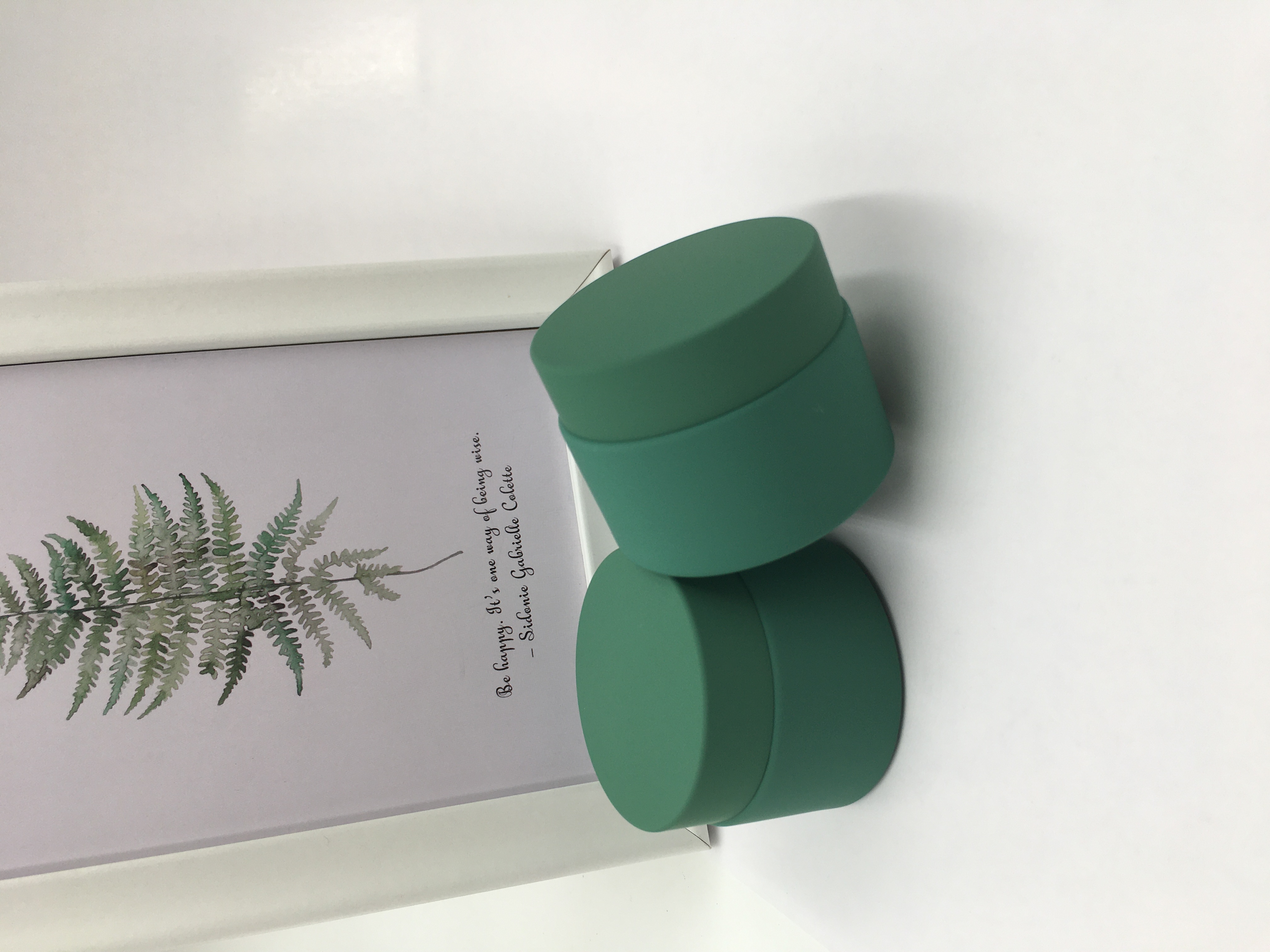 Soft Touch Green Glass Cosmetic Cream Jar Empty Cream Jars