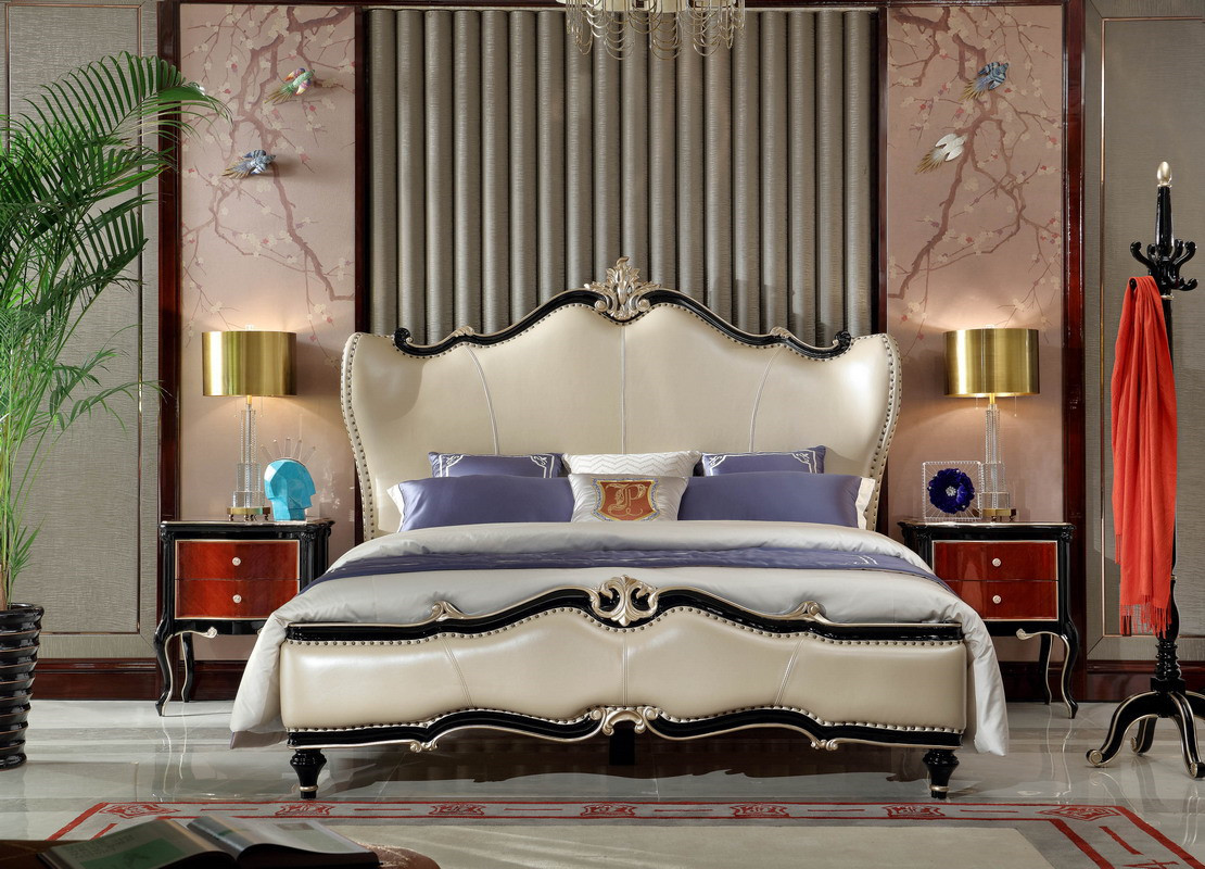 Luxury house of Villa Bedroom furniture Dresser with Mirror stand in Beech wood carving