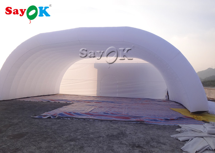 Inflatable Lawn Tent 12x6x5mH White Dome Inflatable Stage Tent For Party Event