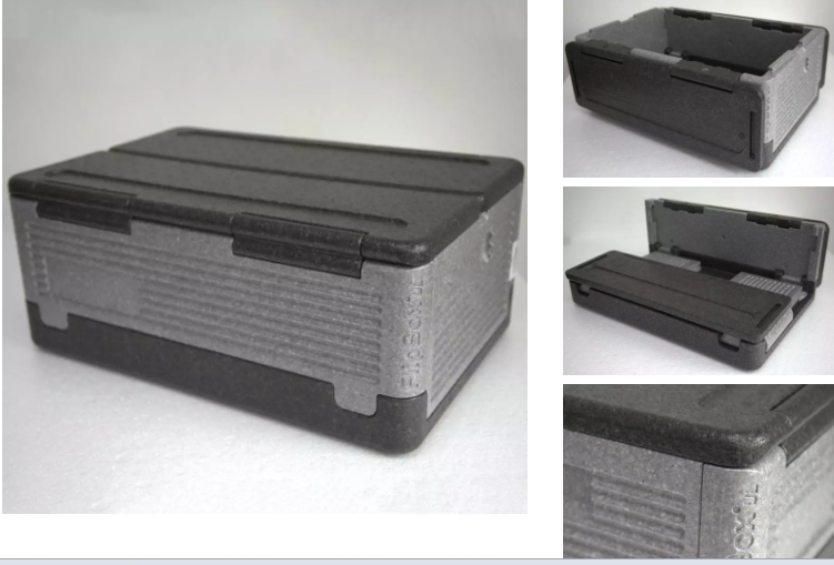 6 Gallon Foldable Black EPP Packaging Foam Vaccine Transport Cooler Box