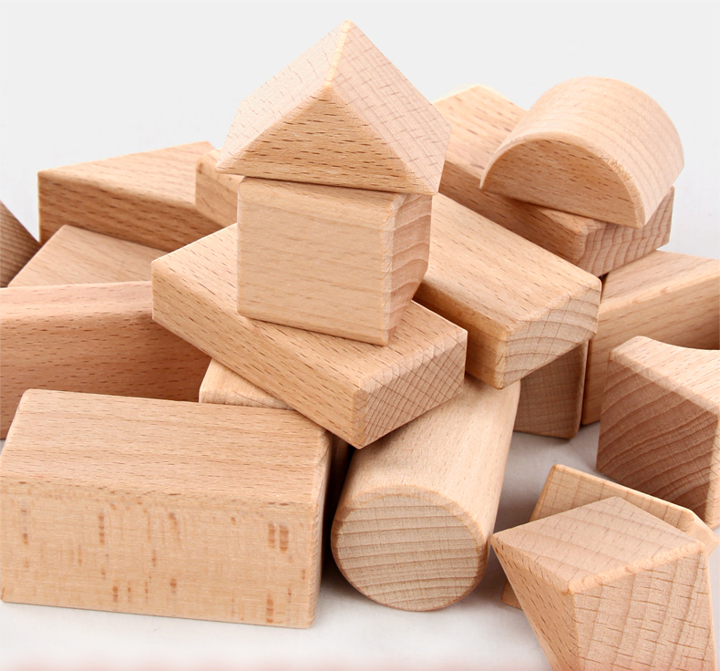 Large 22PCS Jumbo Wooden Building Blocks Classic Castle 17.5cm