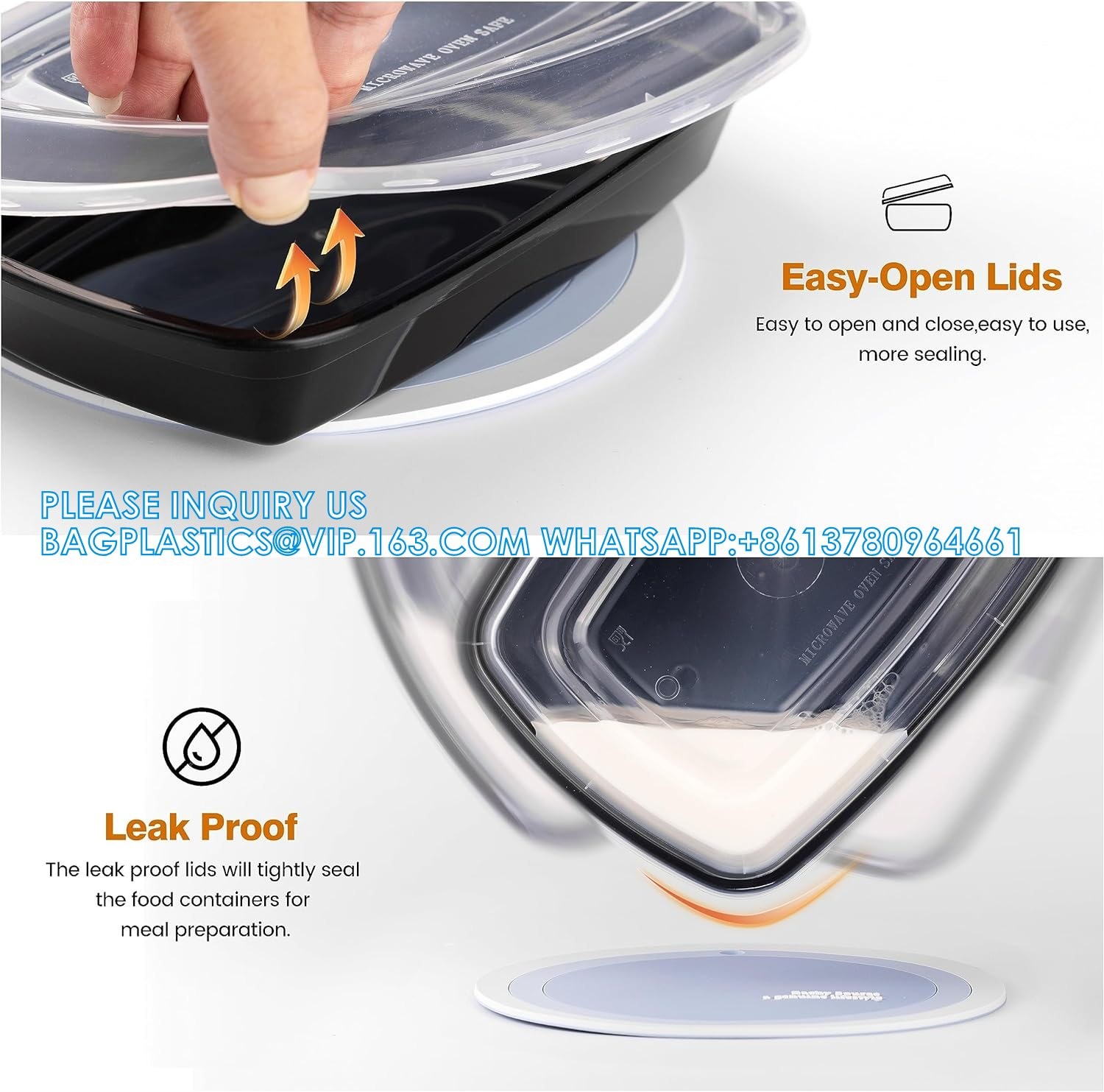 Compartment Meal Prep Container Pack - 32oz Food Storage Containers With Lids - Microwave, Freezer And Dishwasher