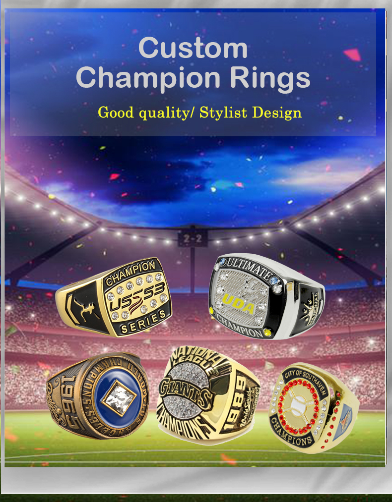 Stainless Steel Sports Championship Rings Women Wedding Jewelry Masonic Hiphop