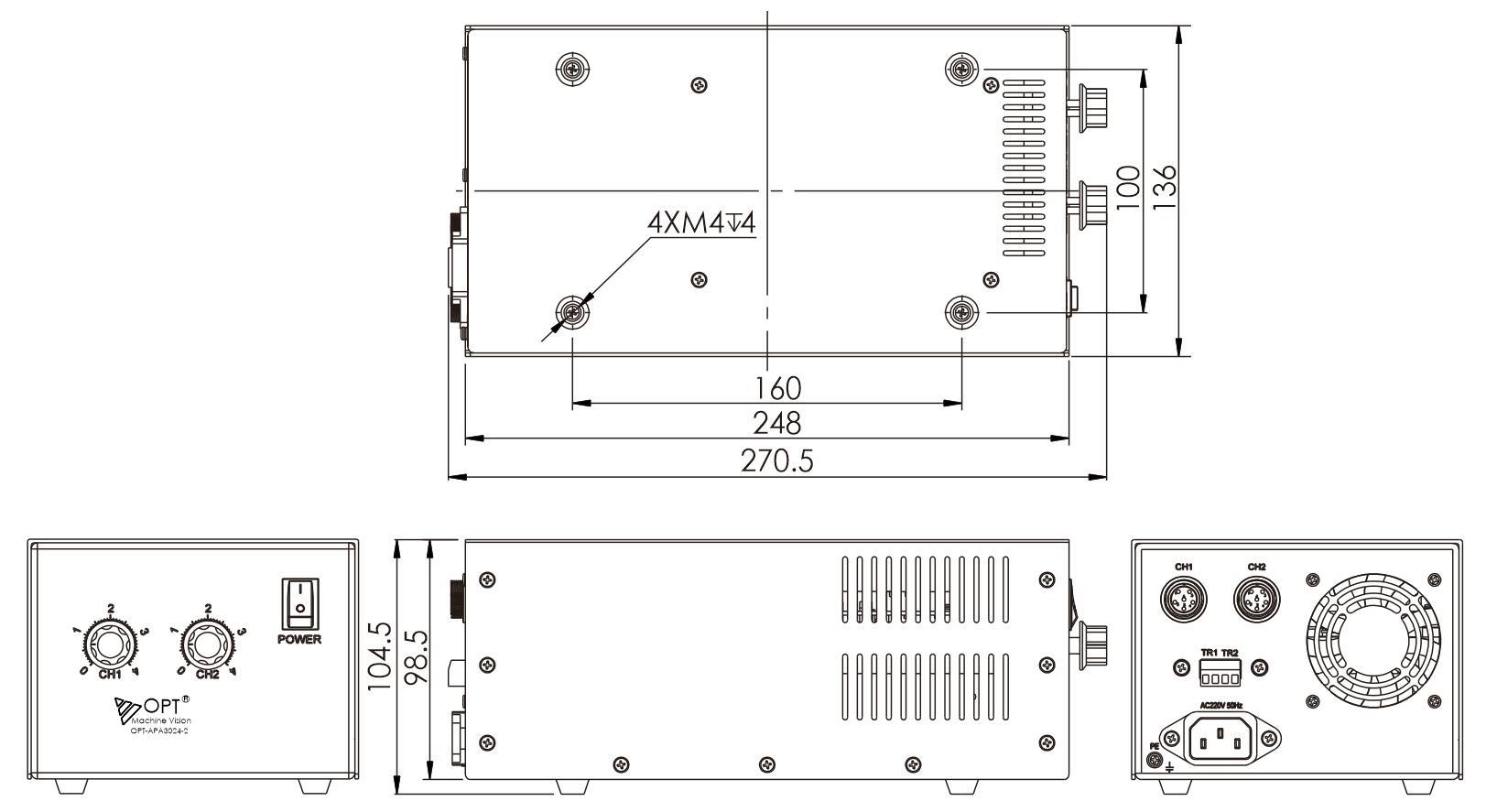 APA3024 High Power 72W/CH 3A Analog Ac Current Controller