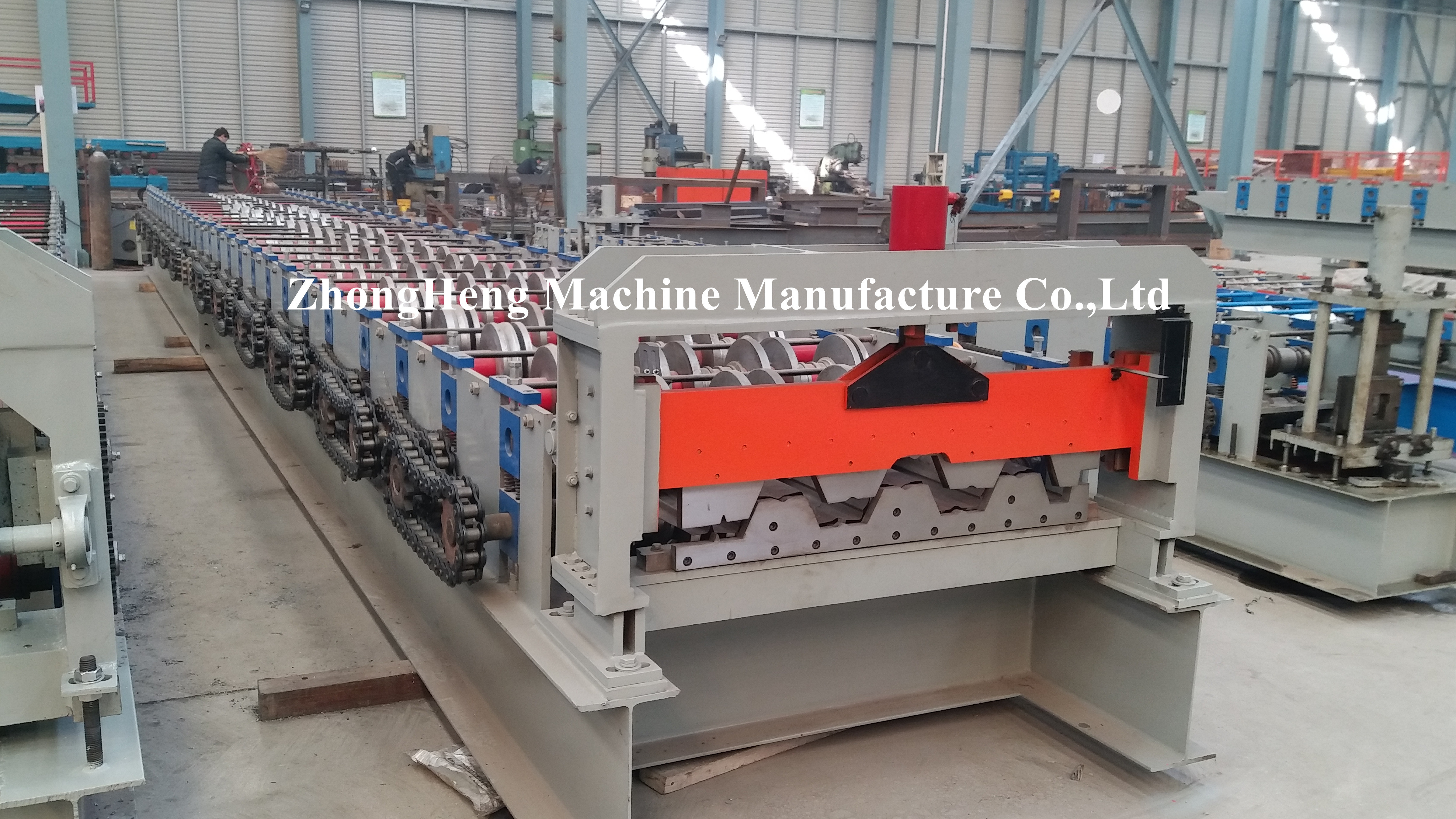 22KW Gearbox Drive Metal Deck Roll Forming Machine With 5T Hydraulic Uncoiler