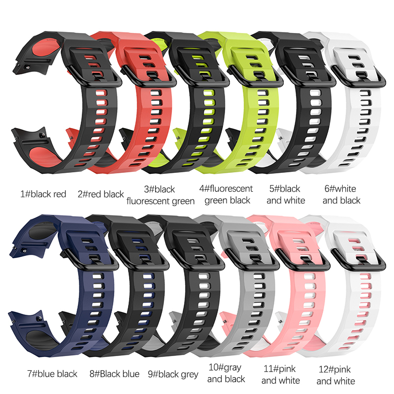 Custom Dual Color Silicone Watchband for Samsung Galaxy Watch 5 Pro