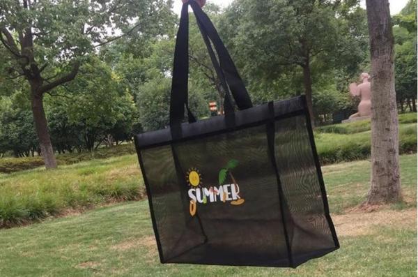 Quality Grocery Mesh Tote, Summer Beach Bag Beach Bags Shopping Bags Toys Storage Bags Grocery Bags Picnics Bags Gym Bags for sale
