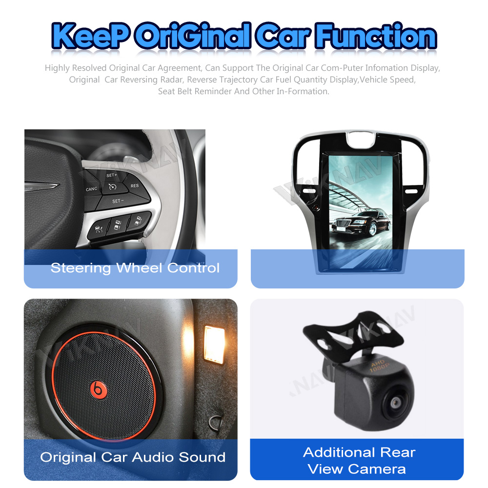 13.3inch Automotive Multimedia Players For Chrysler 300C 2012 2013 2014 -2019