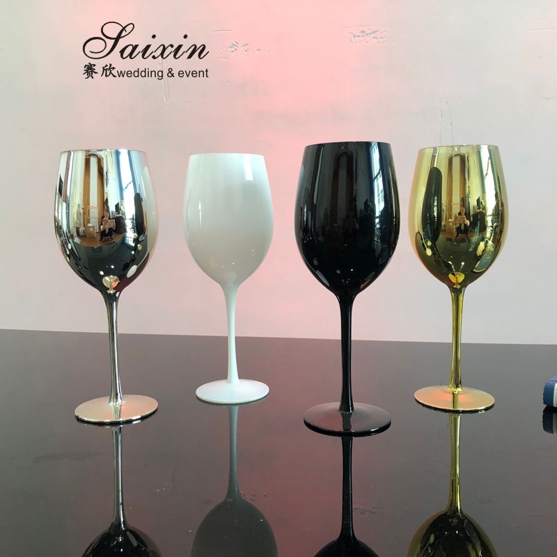Gold Edge Clear Wine Champagne Water Glasses Party Personalised Wedding Glassware