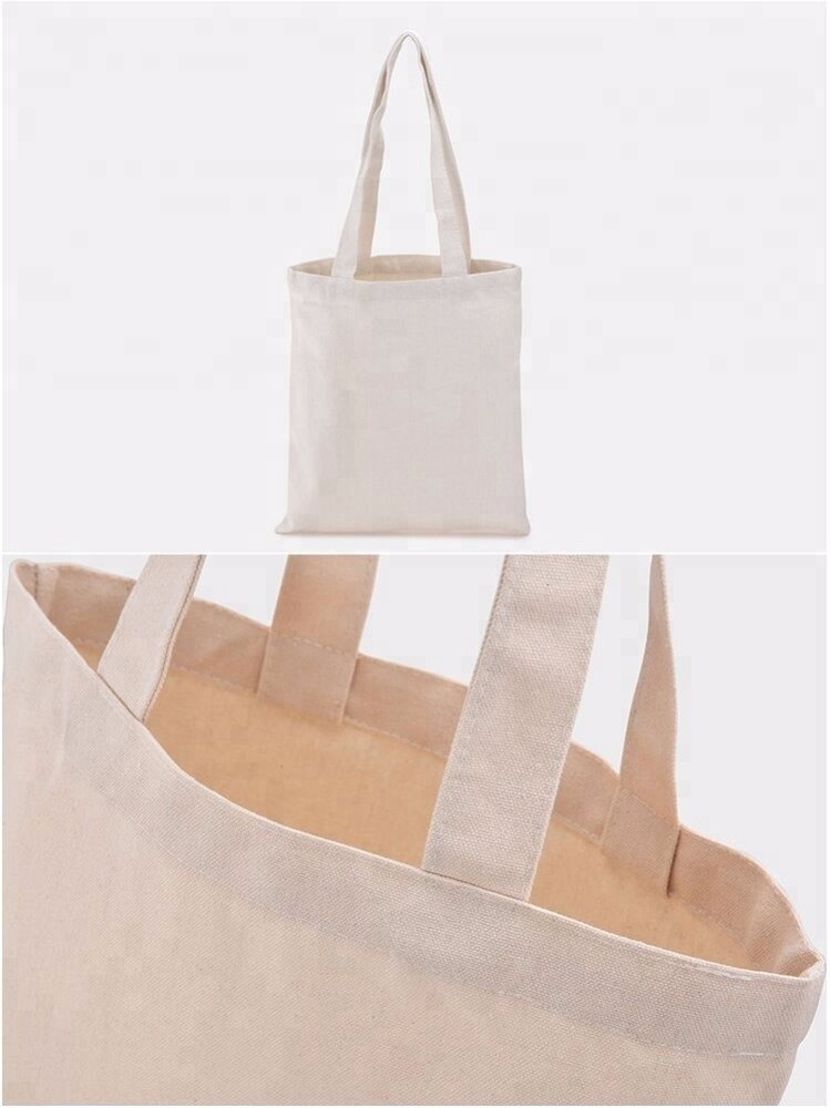 Wholesale High Quality Blank Custom Print 12oz Logo For Natural Cotton Canvas Tote Shopping Bag