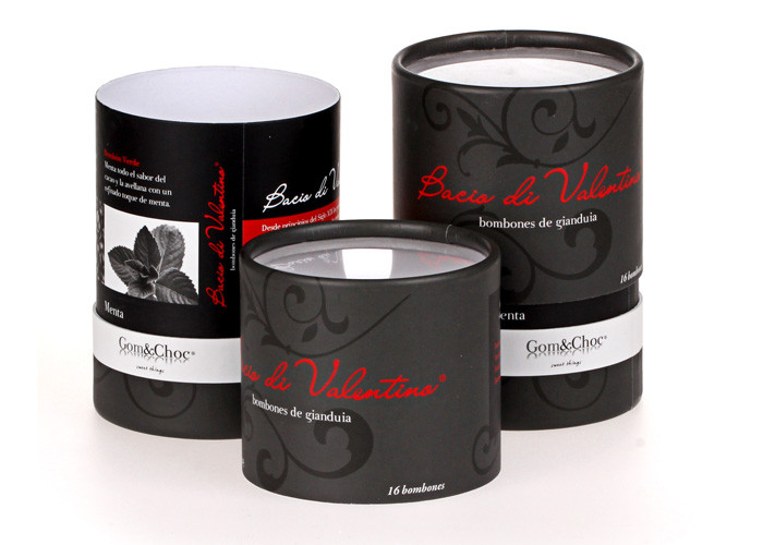 Opening Rolled Edge Print Paper Tube Packaging with Transaparent Window