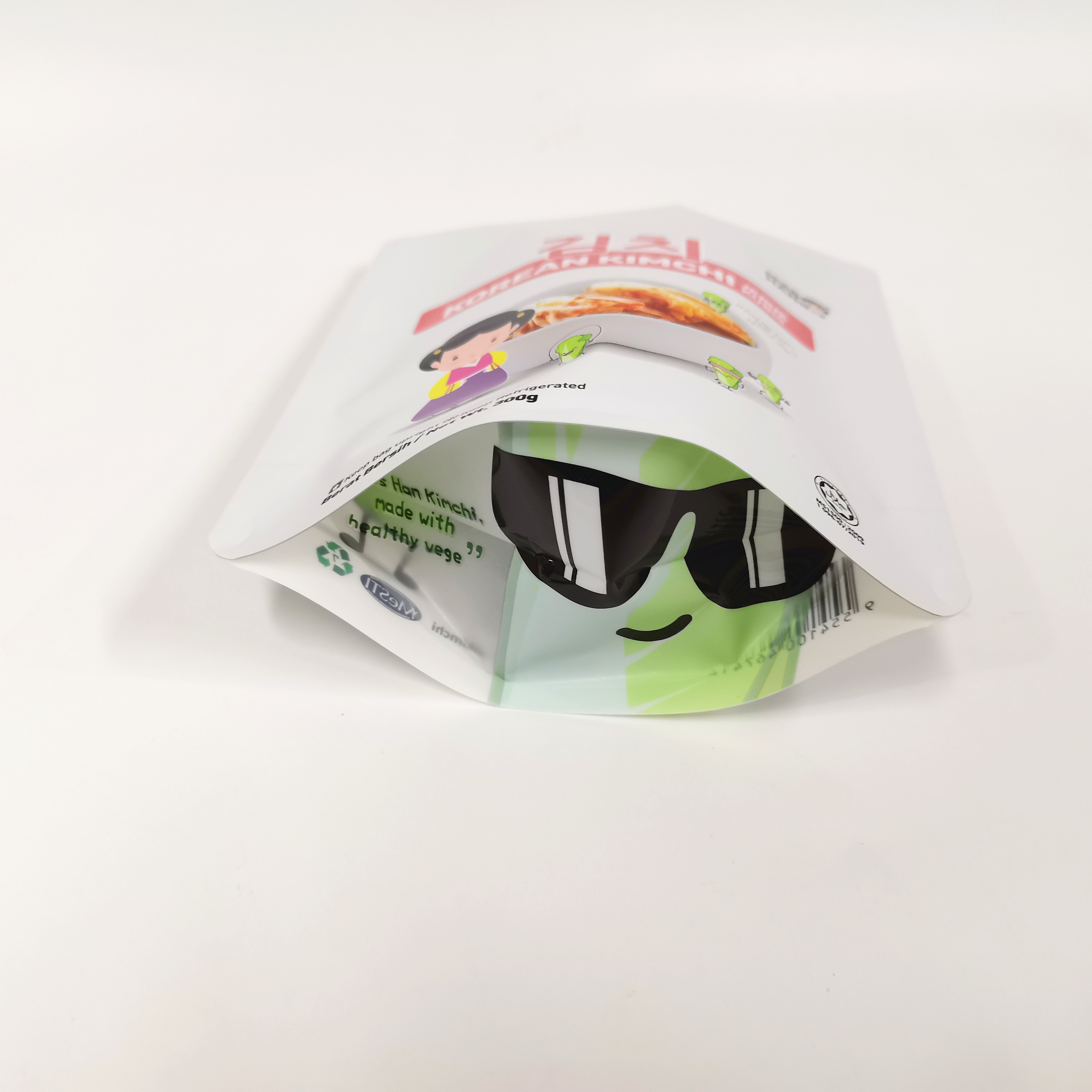 High quality custom printing aluminum foil kimchi packaging bag mylar stand up zipper pouch with tear notch
