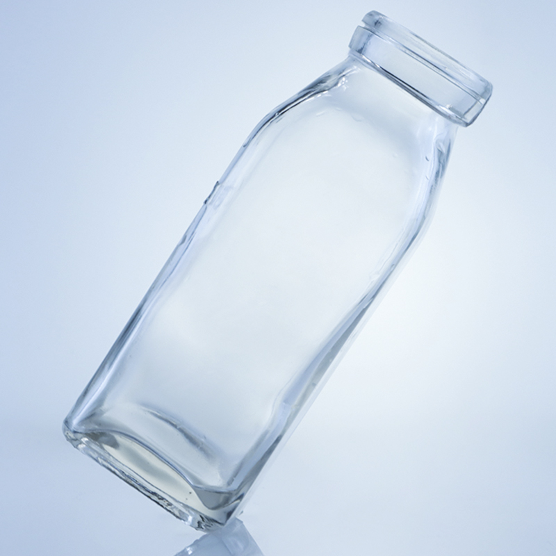 Clear or Customized 280ml 350ml 500ml Square Glass Juice Bottle with Customized Logo