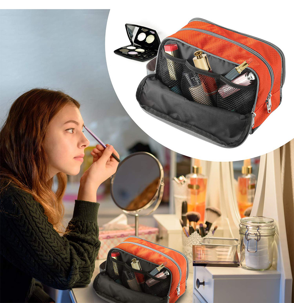 Zippered Unisex Nylon Travel Toiletry Organizer