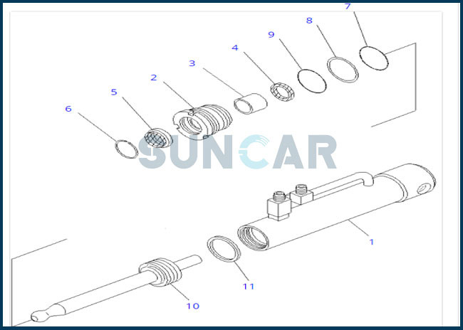 707-99-11050 7079911050 Cylinder Service Kit Fits Bulldozer D375A-3D KOMATSU