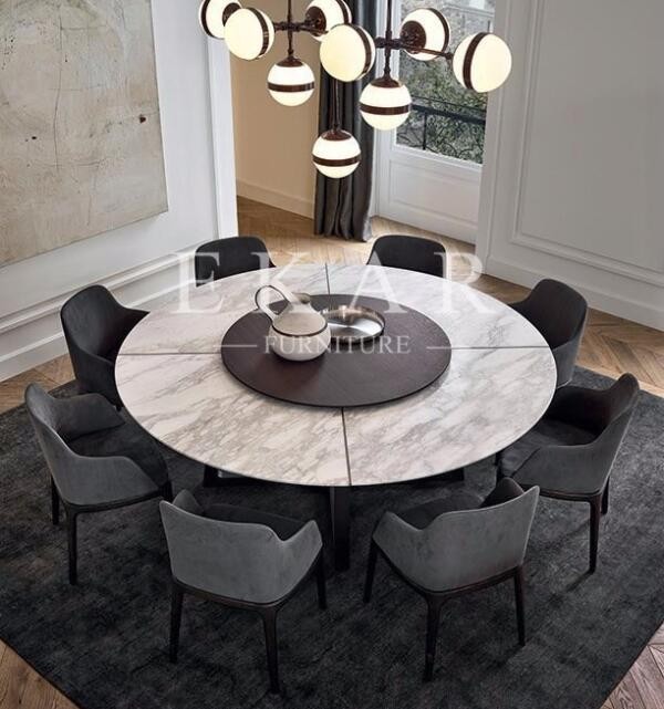 Solid Wood Leg With Centre Round Rotating Dining Table ZZ-ZC02A