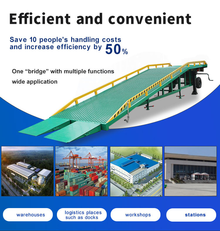 Portable Heavy Duty Loading Ramp 10m Steel Design For 10t Cargo