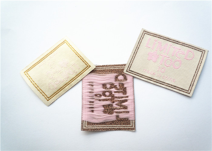 Heat cut Clothing Label Tags woven for back neck label with customized logo