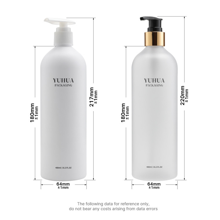 480ml Empty Plastic Shampoo Bottle Personal Care Recycled PET Pump Lotion Bottle