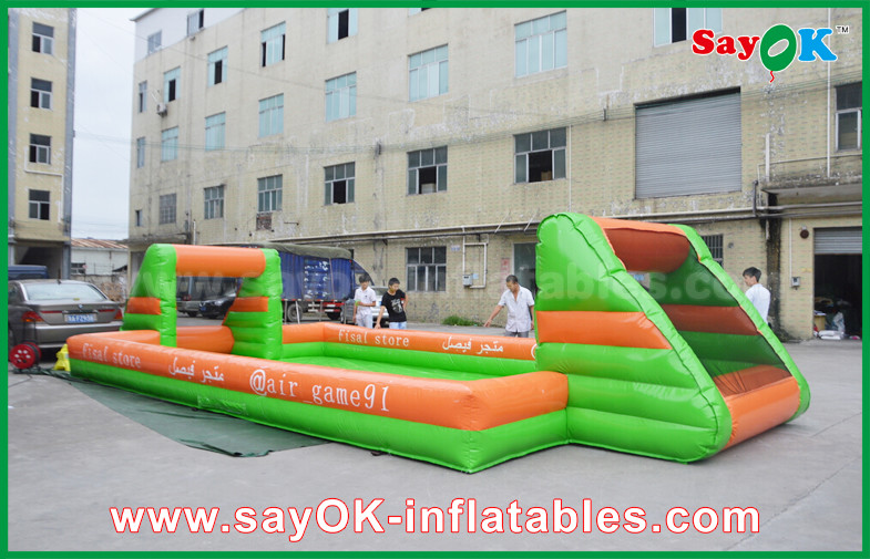 Giant Inflatable Football Colorful Soccer Goal Inflatable Obstacle Course Inflatable Soap Football Field