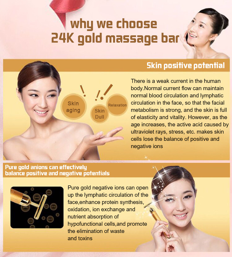 DC 1.5V T Type 6000VPM 24K Facial Vibration Beauty Bar