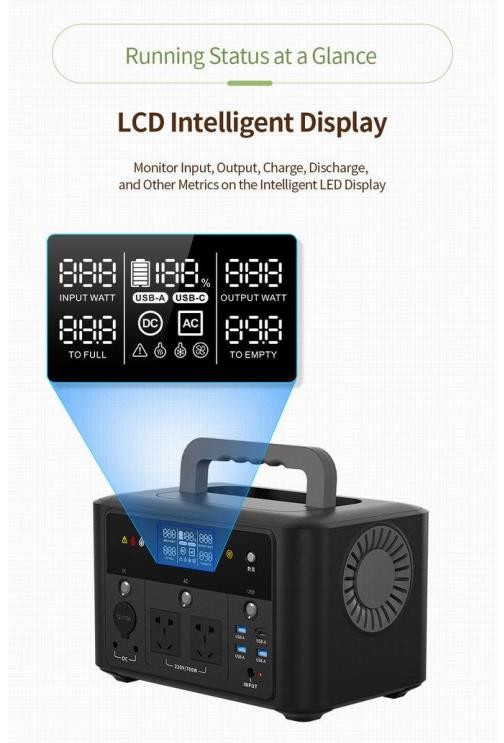 ROHS AC 700W Outdoor Portable Power Station For Car Jump Starter