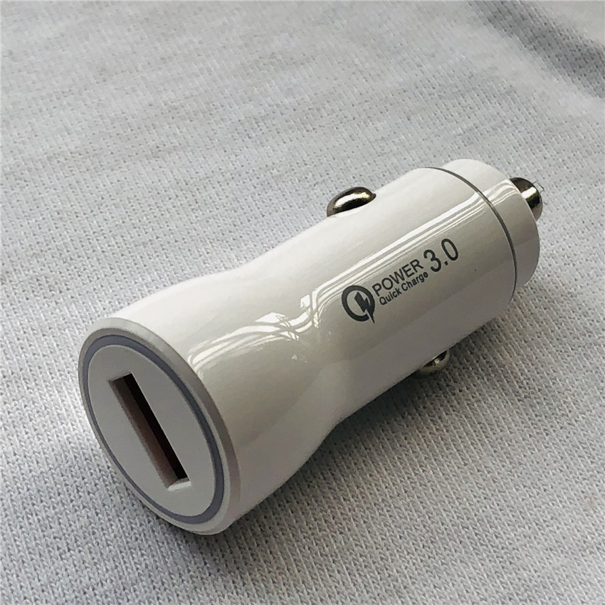 Single USB Car Cigarette Lighter Charger Qc3.0 ABS 12V - 24V