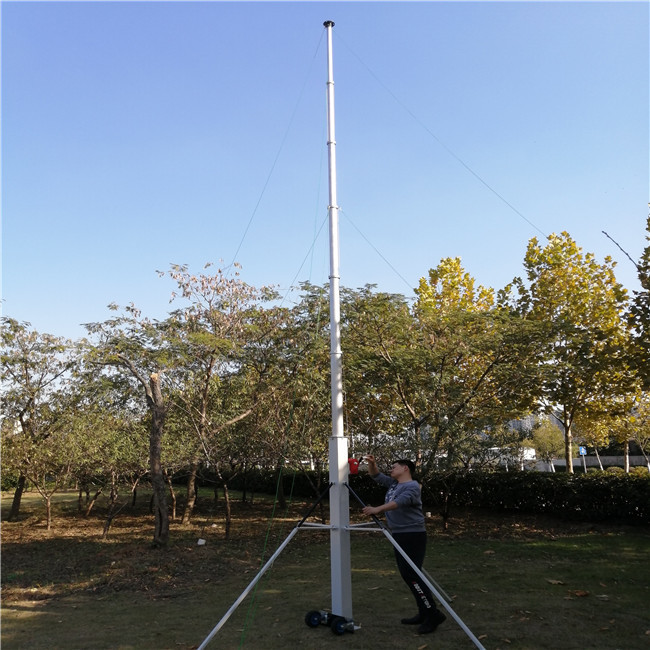 Winch Operated 9M 30ft Telescoping Aluminum Antenna Mast