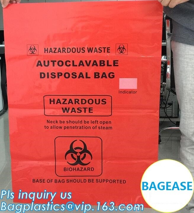8-10 Gallon Medical Waste Trash Bags Compostable Biohazard Waste Bags Infectious Waste Basure Infecciosa Bags, bagplasti