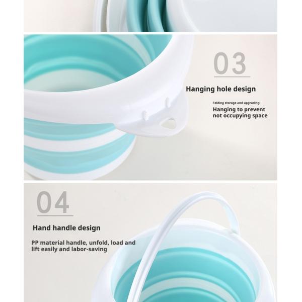 Portable Foldable Plastic Bucket Lightweight Design Easy To Store