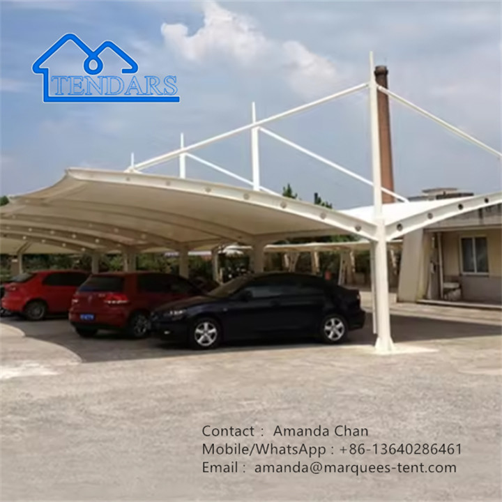 Outdoor Large Waterproof PVDF Membrane Tensile Tent With Steel Structure Shade