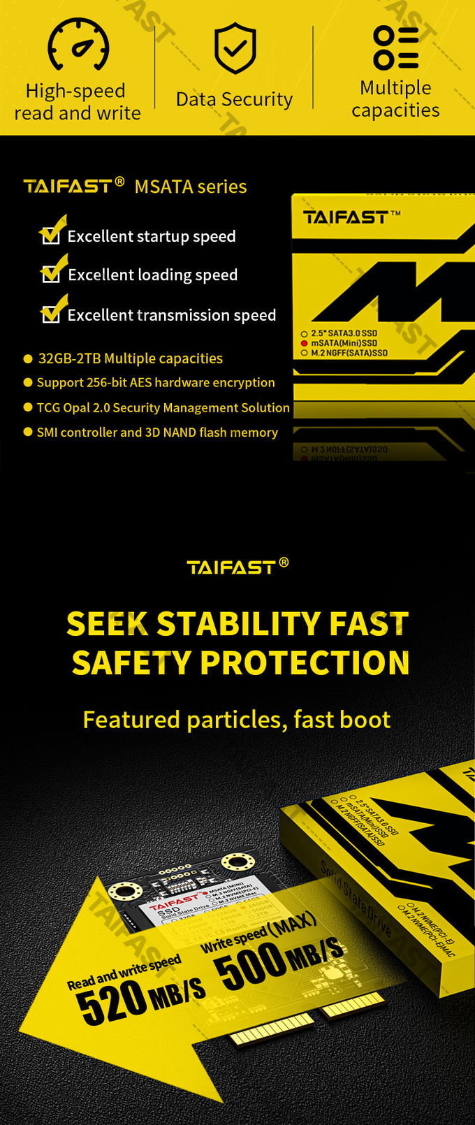 120GB Laptop Msata Internal Solid State Drive Desktop 480MB/S
