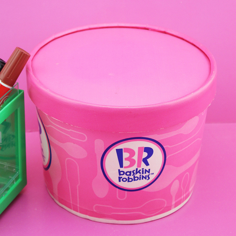 Recyclable Kraft Ice Cream Paper Cup CMYK Printing Paper Gelato Cups