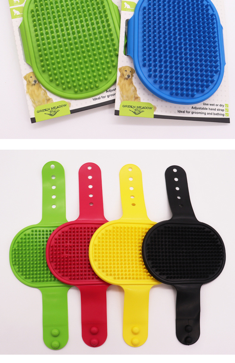 Pet TPR Bath Brush Dog Wet And Dry Bath Massage Brush Cat Cleaning Shampoo Glove