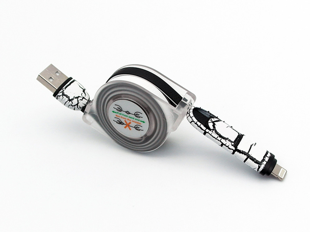 Most popular products TPE retractable fast charger 2 in 1 Micro & 8Pin cable
